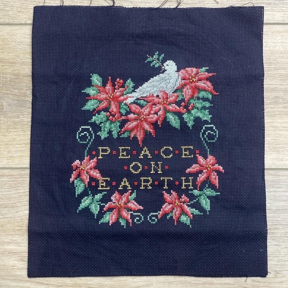 Completed Peace On Earth Dove Cross Stitch‎ embroidery Art